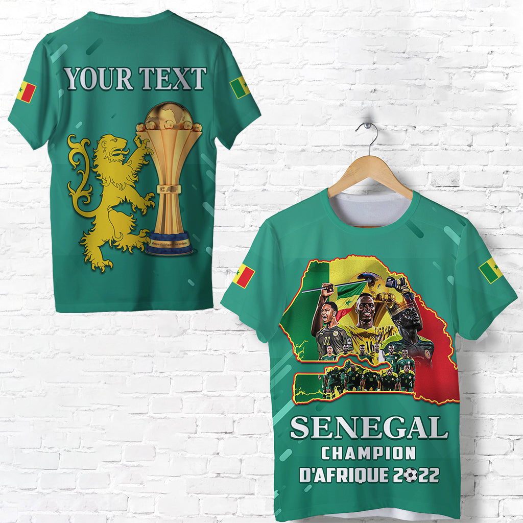 (Custom Personalised) Senegal Football T Shirt The Champions 2022 Style Map And Lion Lt13