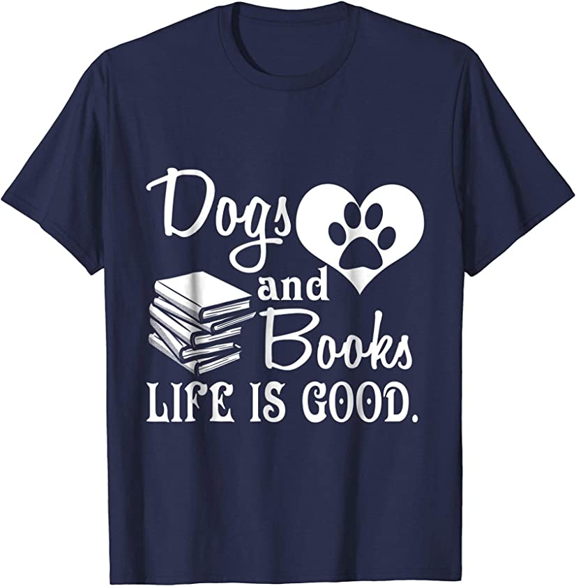 Dogs and Books T Shirt Happy, Animal, Puppy, Book Worm Tee