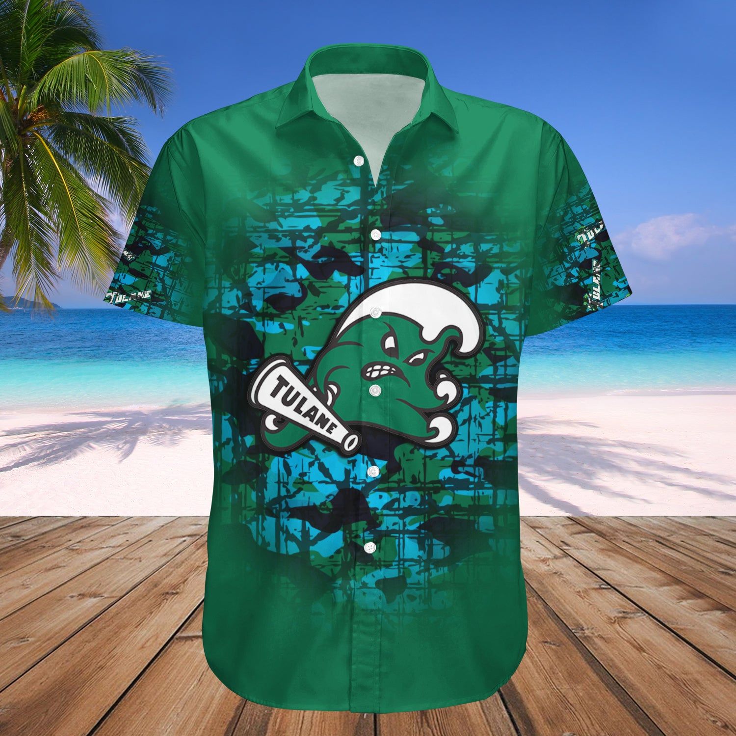 Tulane Green Wave Hawaii Shirt Camouflage Vintage – NCCA