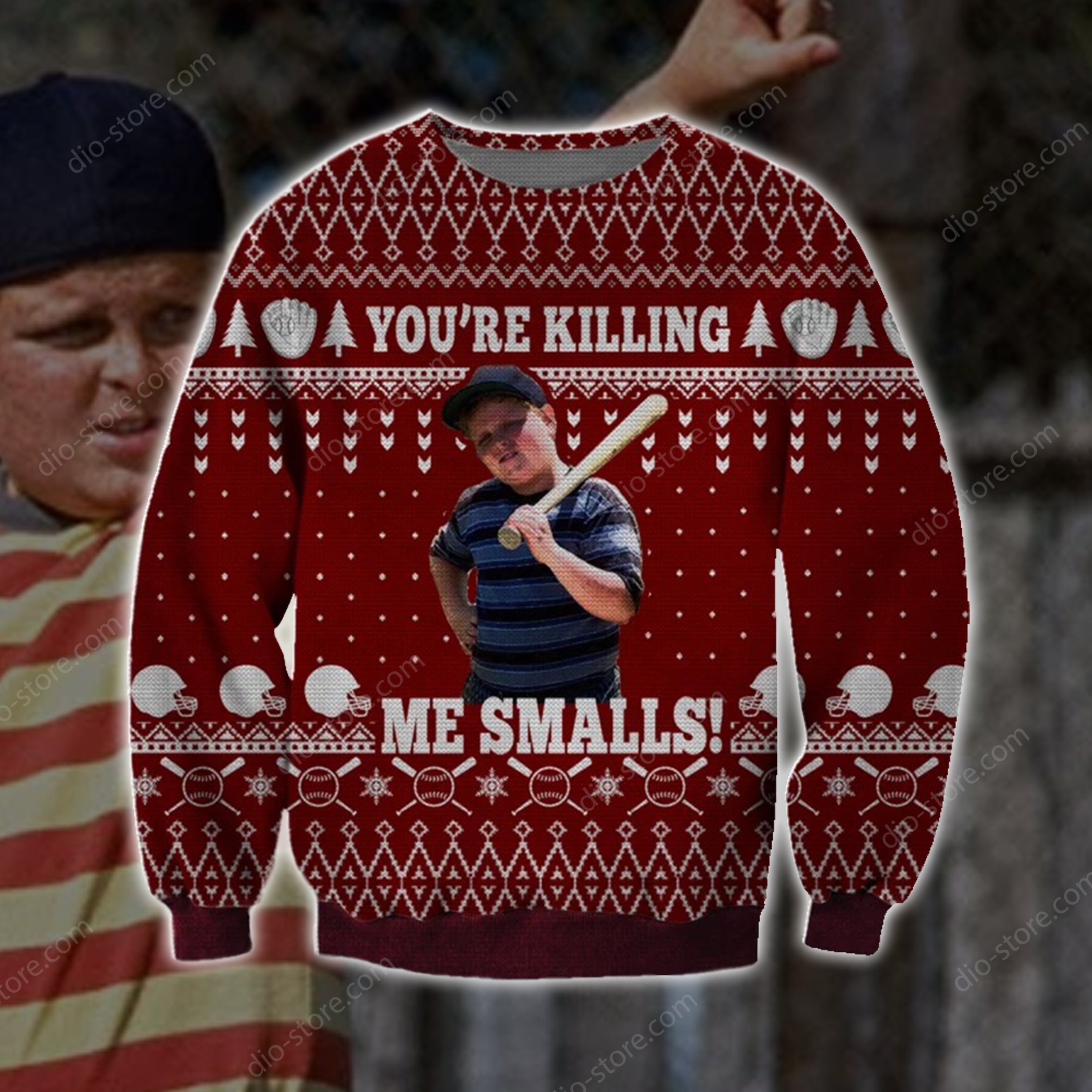 Me Smalls Knitting Pattern 3D Print Ugly Christmas Sweater T-Shirt