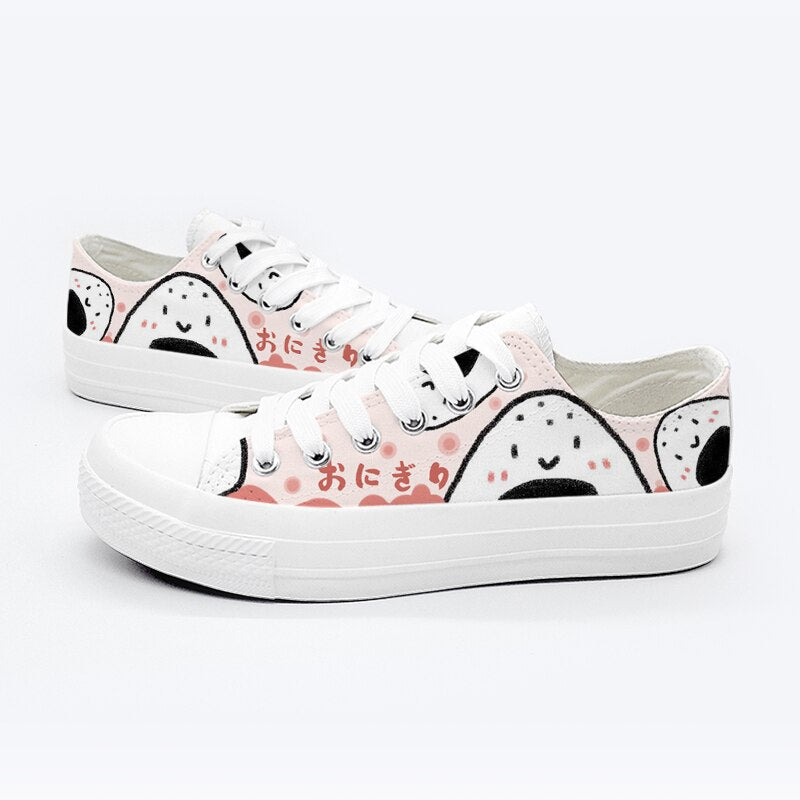 Happy Riceo The Rice Ball Low Top Canvas Shoes – Women’S