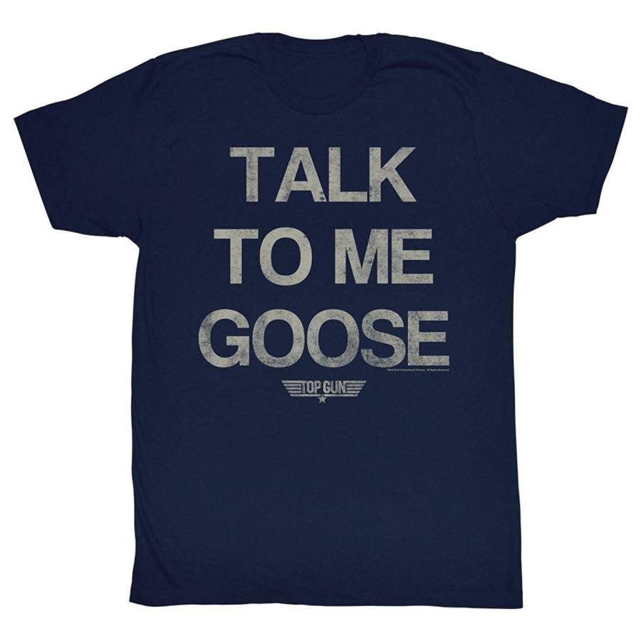 2BHip Top Gun Talk To Me Goose Movie Action Drama Navy Blue Adult T-Shirt Tee