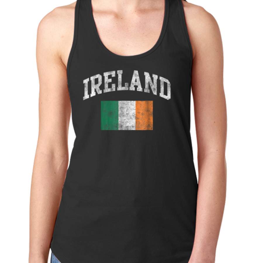 Vintage Ireland Irish Flag Green St Patricks Day T-shirt Women’s Tank Tops