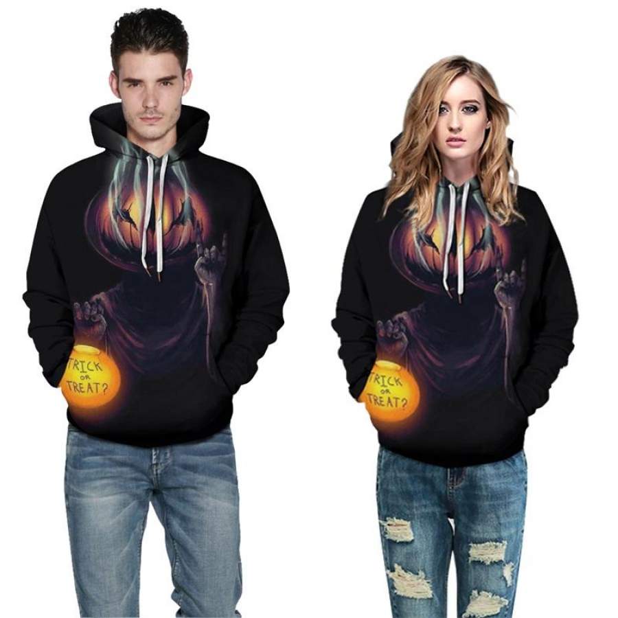 Mens Hoodies 3D Printed Aesthetic Witchcraft Pattern Pumpkin Printing Halloween Hoodies