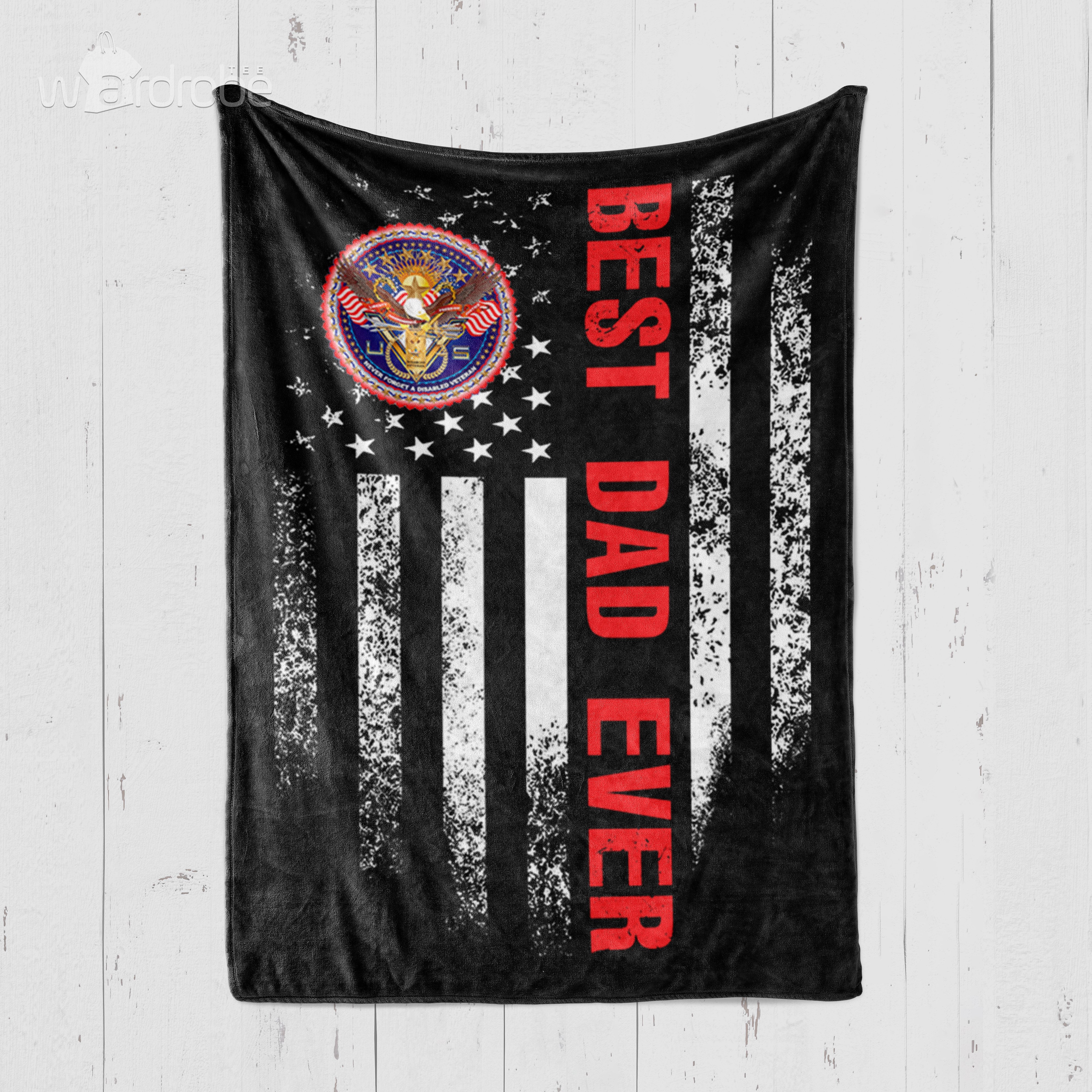 Custom Blanket Best Dad Ever Never Forget A Disabled Veteran – Gift For Dad