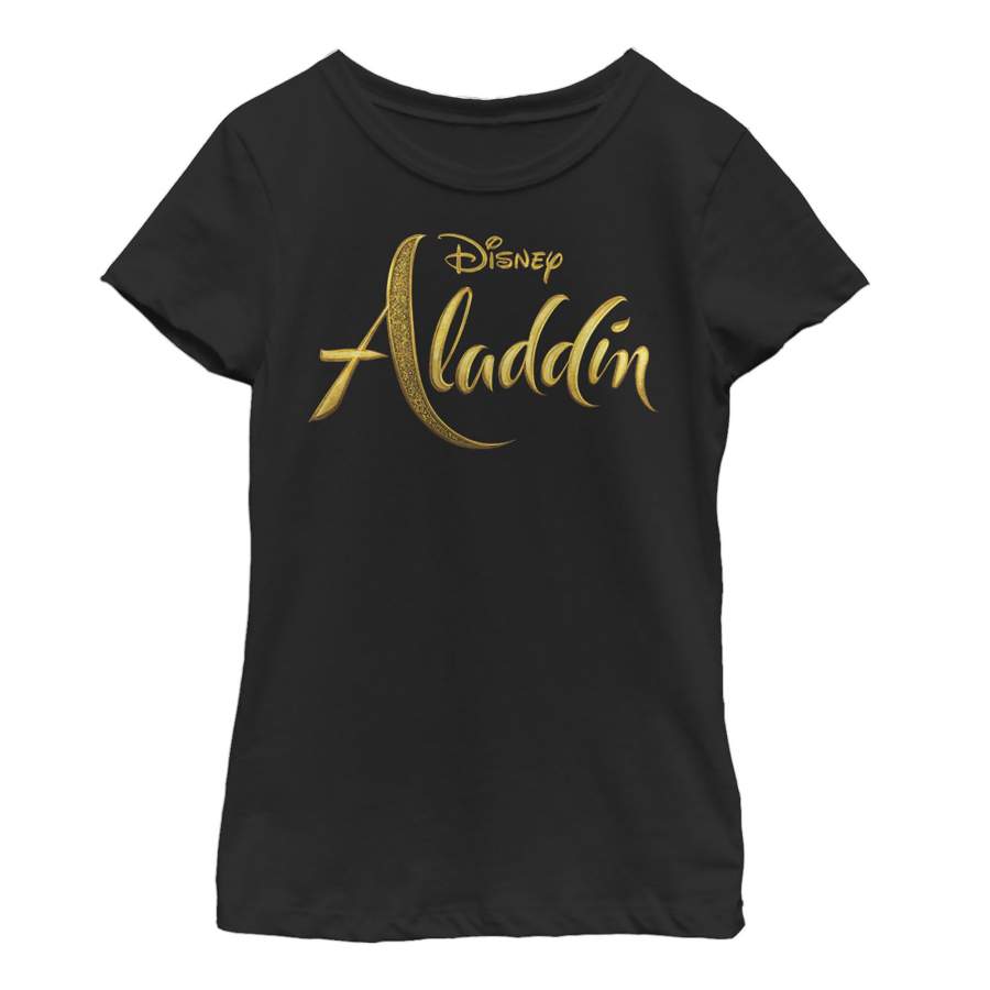 Aladdin Girl’s Script Logo  T Shirt