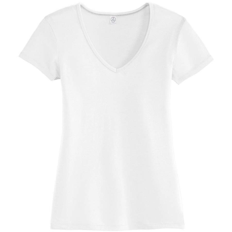 Alternative Apparel Women’s White The Keepsake V-Neck Vintage 50/50 Tee