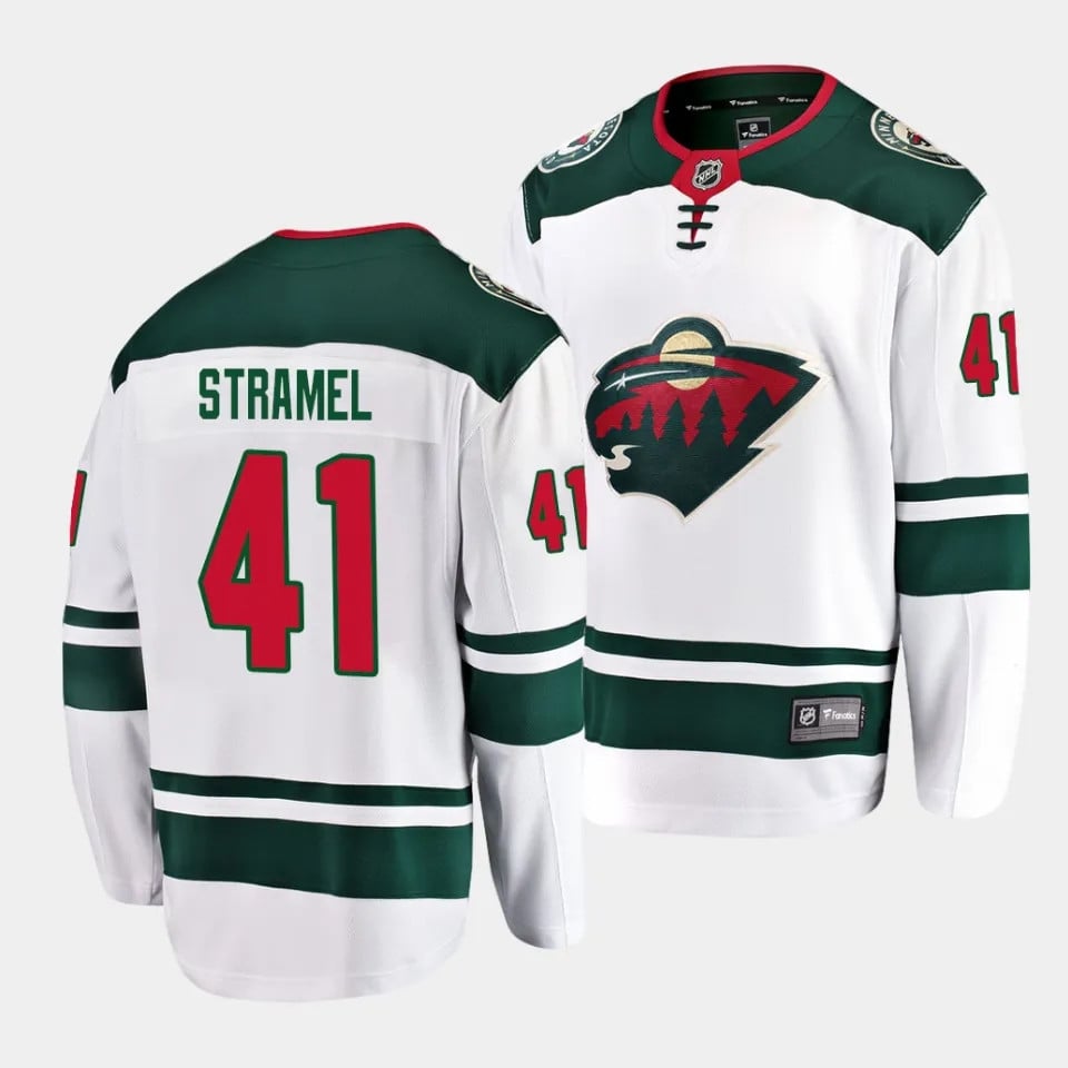 Charlie Stramel #41 Minnesota Wild 2023 NHL Draft Away Men Jersey – White