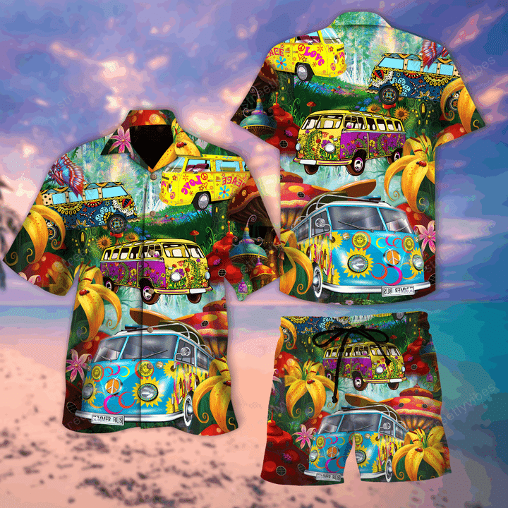 Hippie Vans On The Way All Over Printed Hawaii Shirt And Shorts Ha1547