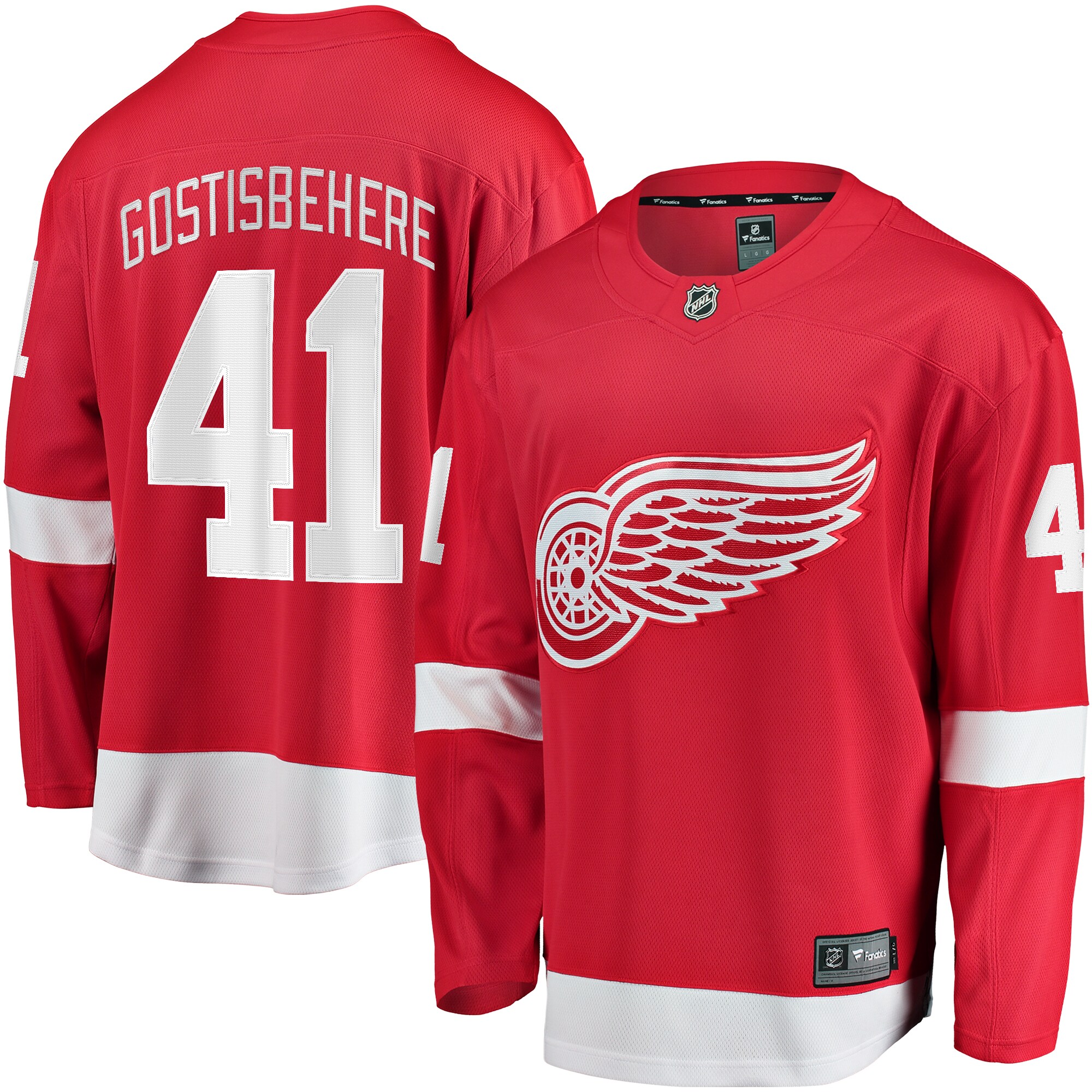 Men's Detroit Red Wings Shayne Gostisbehere Red Home Breakaway Jersey