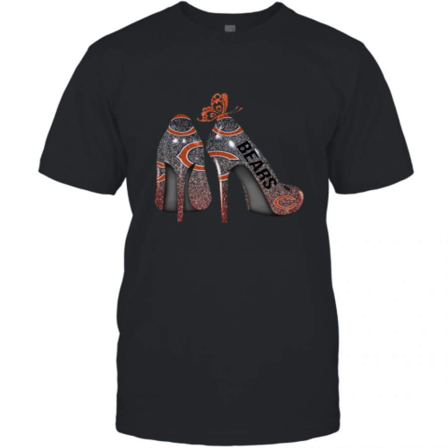 Butterfly High Heels Chicago Bears T-Shirt