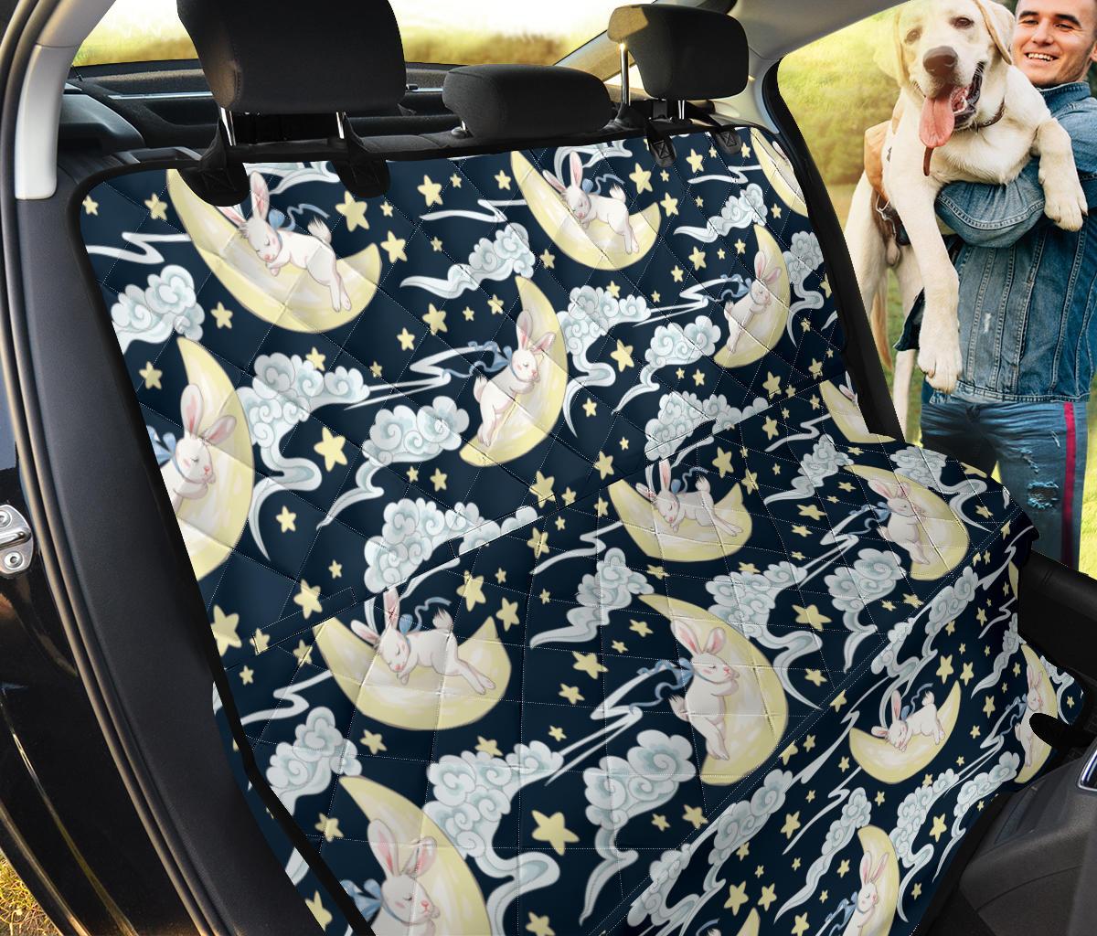 Rabbit Sleeping Pattern Print Design Rb08 Rear Dog  Seat Cover