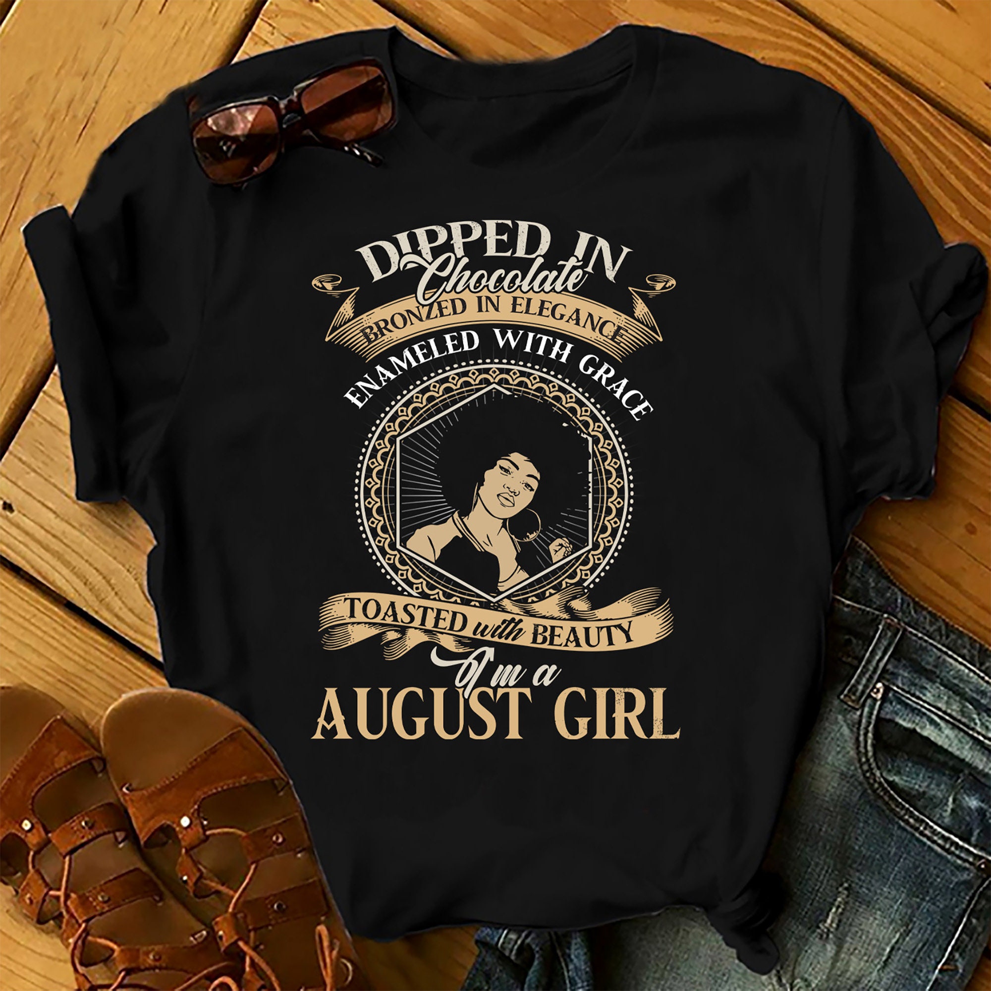 Personalised Custom Birthday Month T-shirt August Birthday Toasted With Beauty Shirts Women Birthday T Shirts, Summer Tops, Beach T Shirts