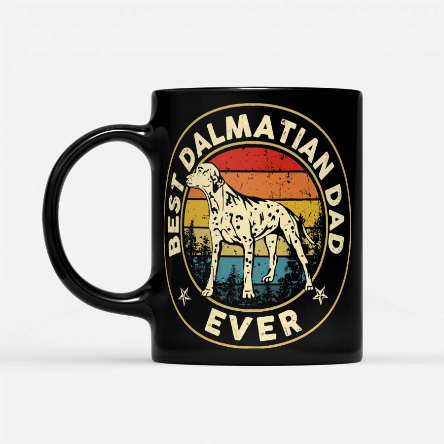 Women Dalmatian Best Dog Mom Ever Dalmatian American Flag Vintage Gift Puppy Lover – Black Mug