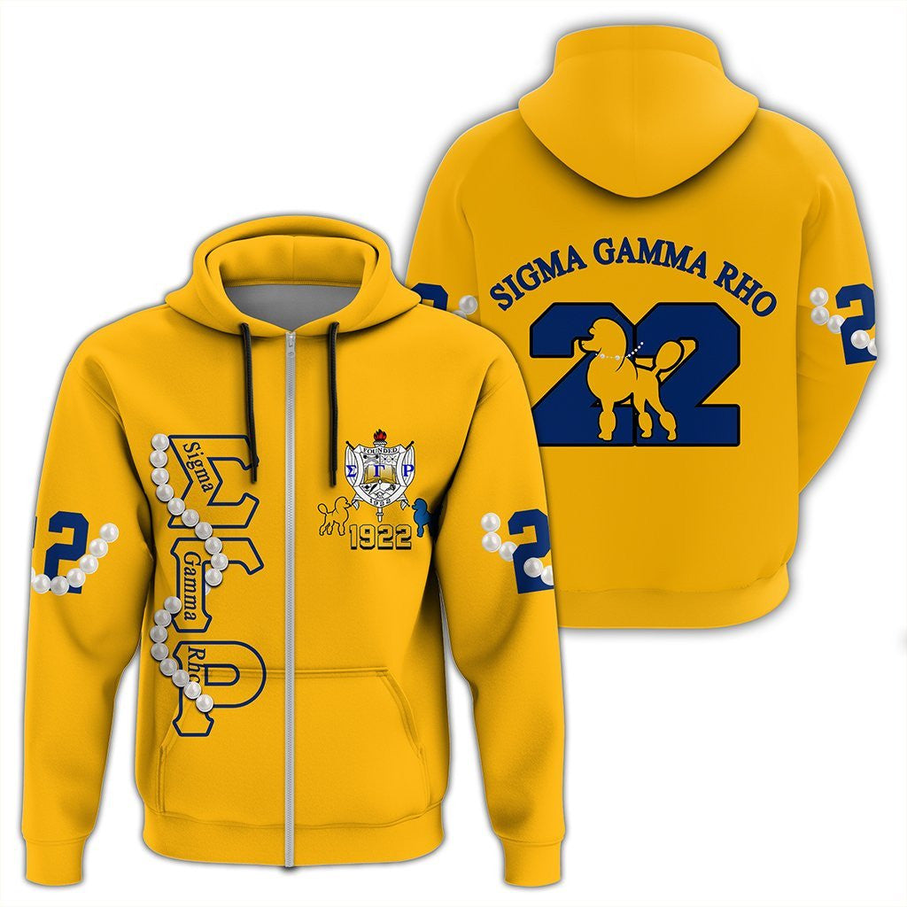 Sorority Hoodie – Sigma Gamma Rho Pearl Yellow Zip Hoodie