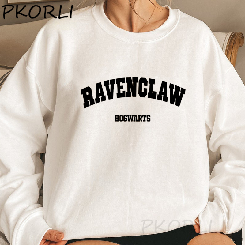 Wizard Houses Crewneck Sweatshirt Letter Print Slytherin Vintage Hoodie Unisex Oversize Sweatshirts Spring Autumn Streetwear alx