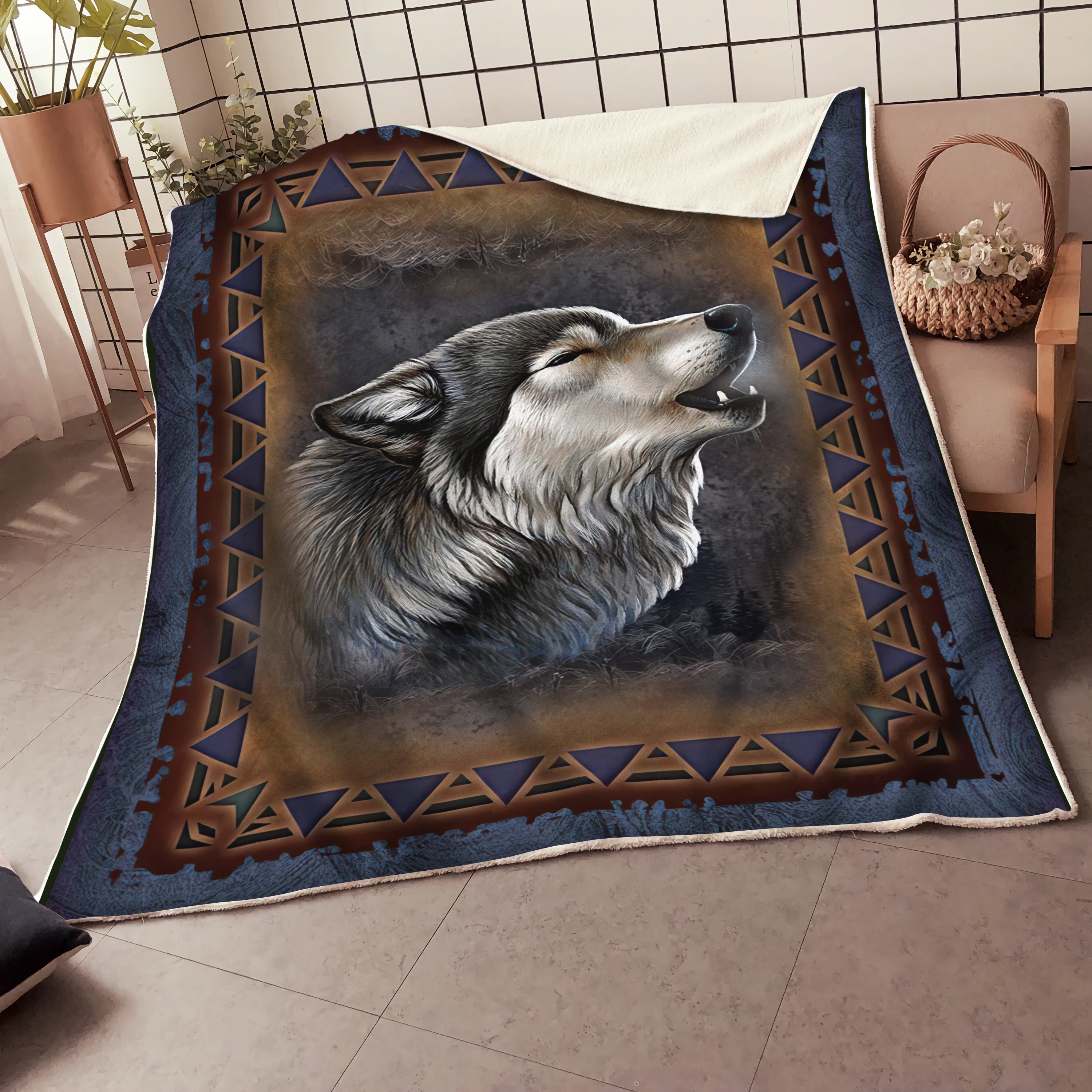 Wolf 3D All Over Printed Blanket