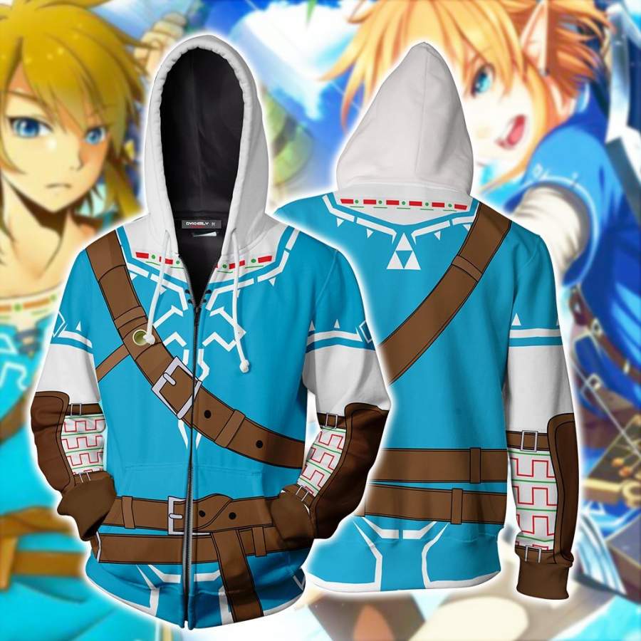 The Legend of Zelda: Breath of the Wild Link Cosplay Zip Up Hoodie