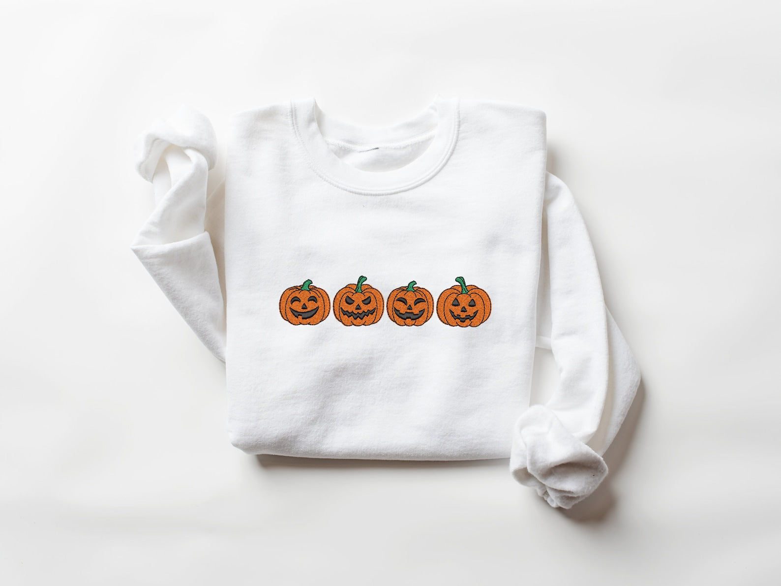 Embroidered Pumpkin Sweatshirt 2D Crewneck Sweatshirt All Over Print Sweatshirt For Women Sweatshirt For Men Sws2470