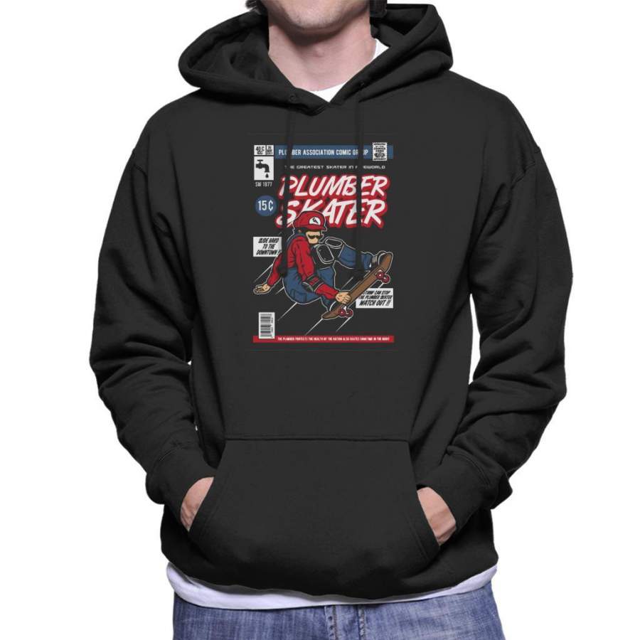 Super Mario Plumber Skater Comic Cover Men’s Hooded Sweatshirt