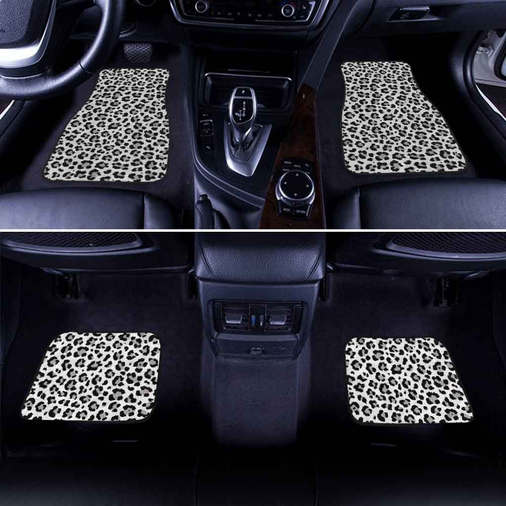 Snow Leopard Skin Car Floor Mats Printed Custom Car Accessories Personalized Car Seat Floor Mat Custom Print