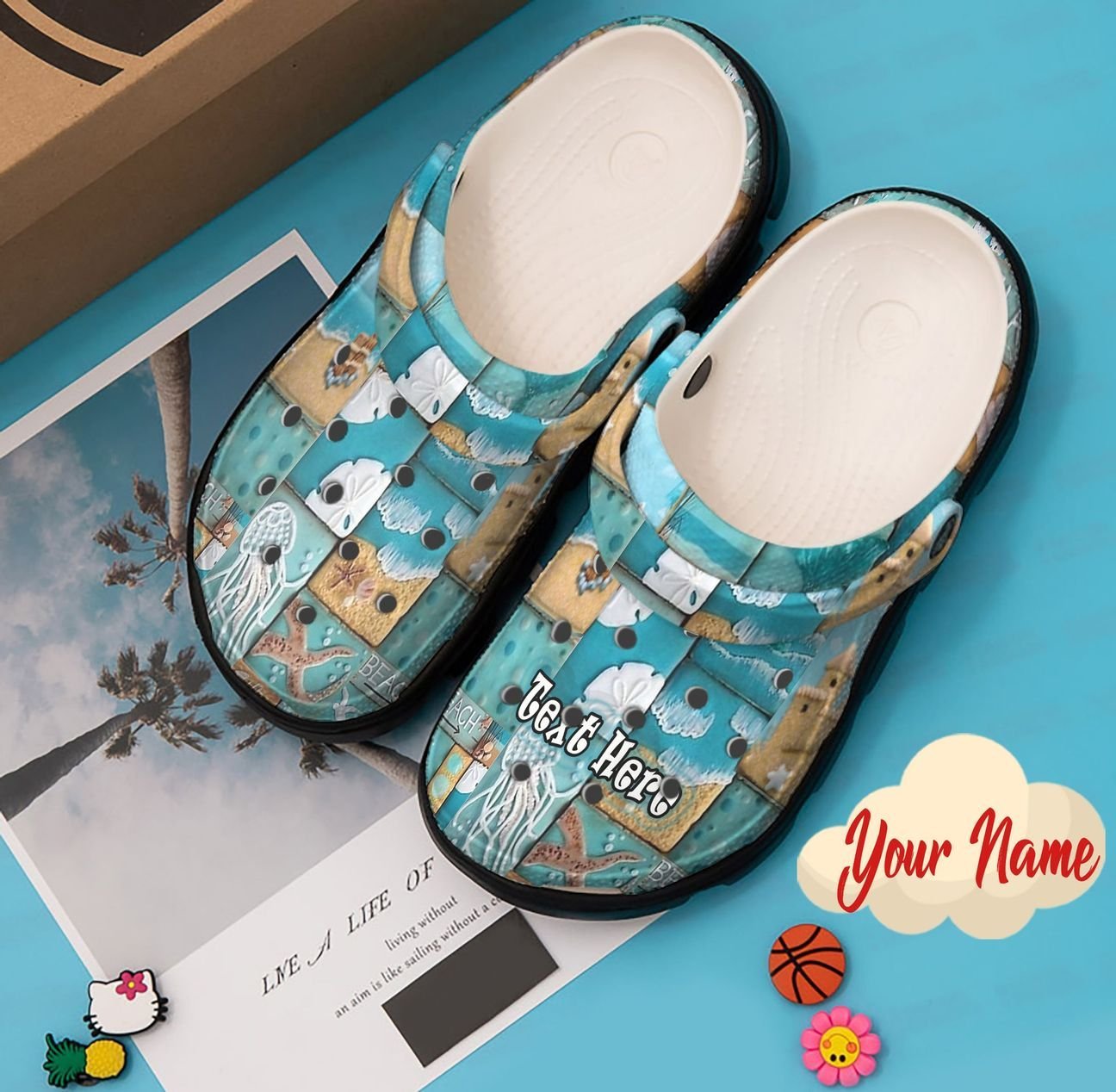 Beach Personalized Clog, Custom Name, Text, Color, Number Fashion Style For Women, Men, Kid, Print 3D