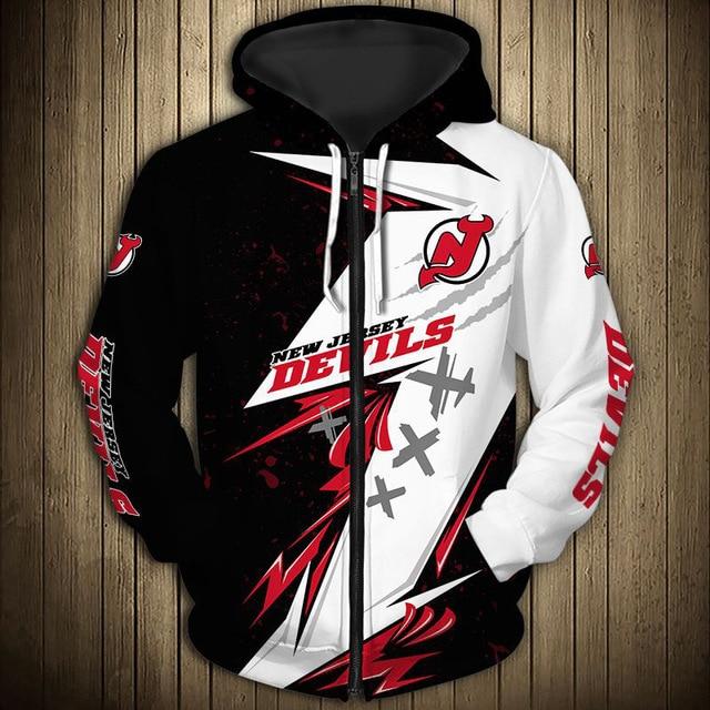 New Jersey Devils Graffiti Casual Zipper Hoodie