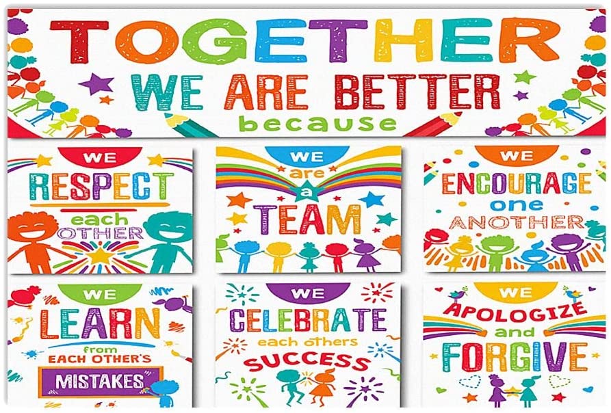 Vintage Together We Are Better Teacher Poster Art Print      Home Decor Gift For Men Women Family Friend On Birthday Xmas