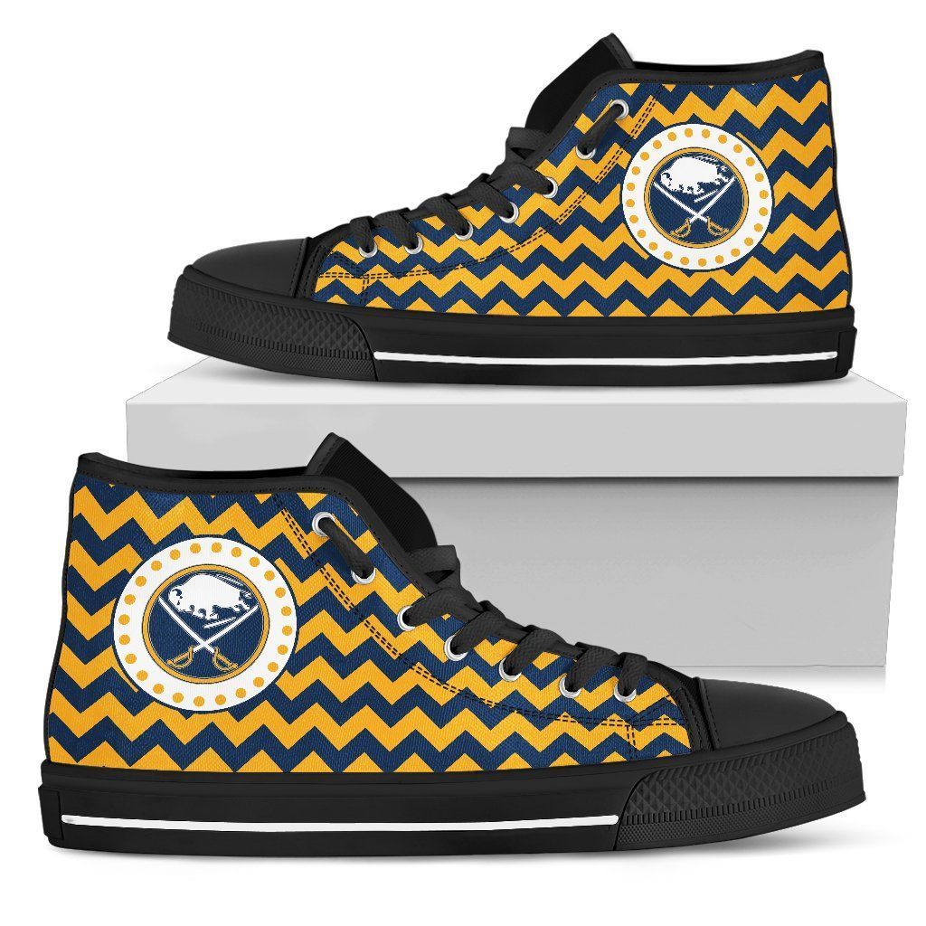 Buffalo Sabres Chevron Pattern High Top Shoes