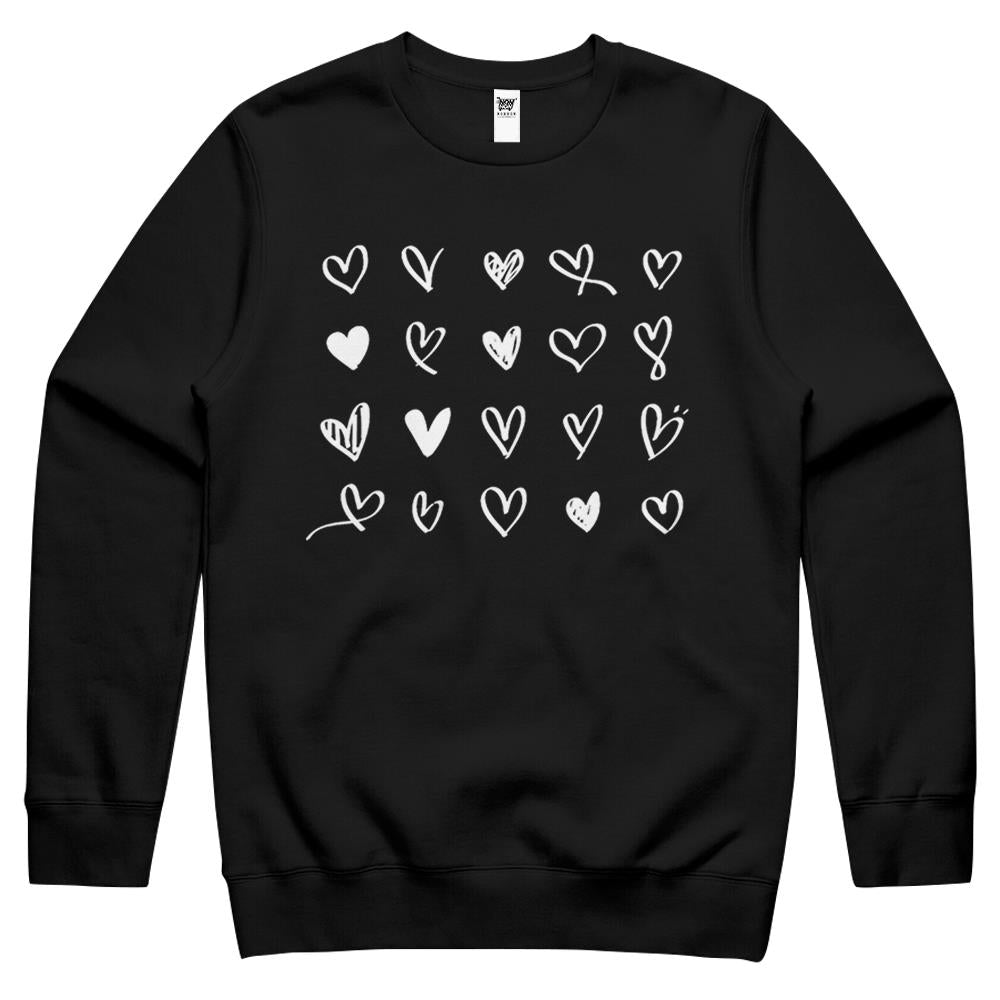 Cute Heart Valentines Day 2022 For Women Girl Top Red Crewneck Sweatshirt