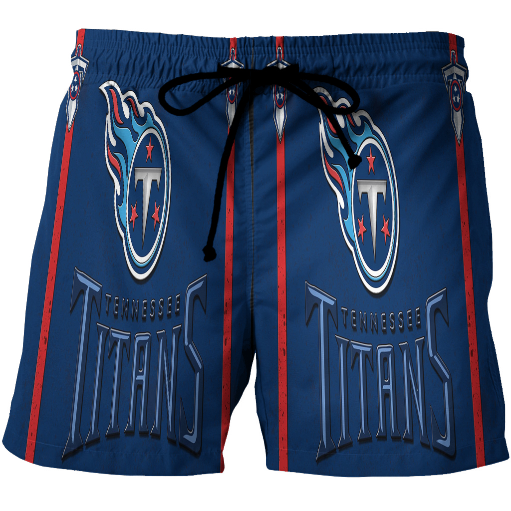 Tennessee Titans Emblem V5 3D All Over Print Summer Beach Hawaiian Short