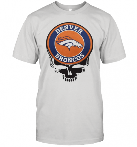 Denver Broncos Football Skull Unisex Jersey Tee