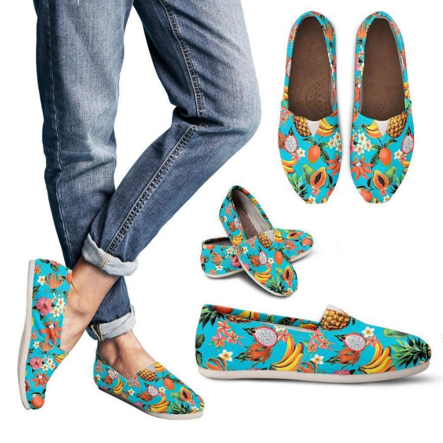 Vintage Tropical Fruits Pattern Print Women’s Casual Shoes