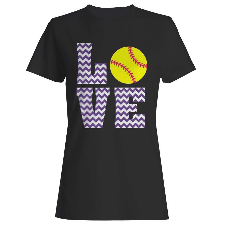 Love Softball Chevron Woman’s T-Shirt