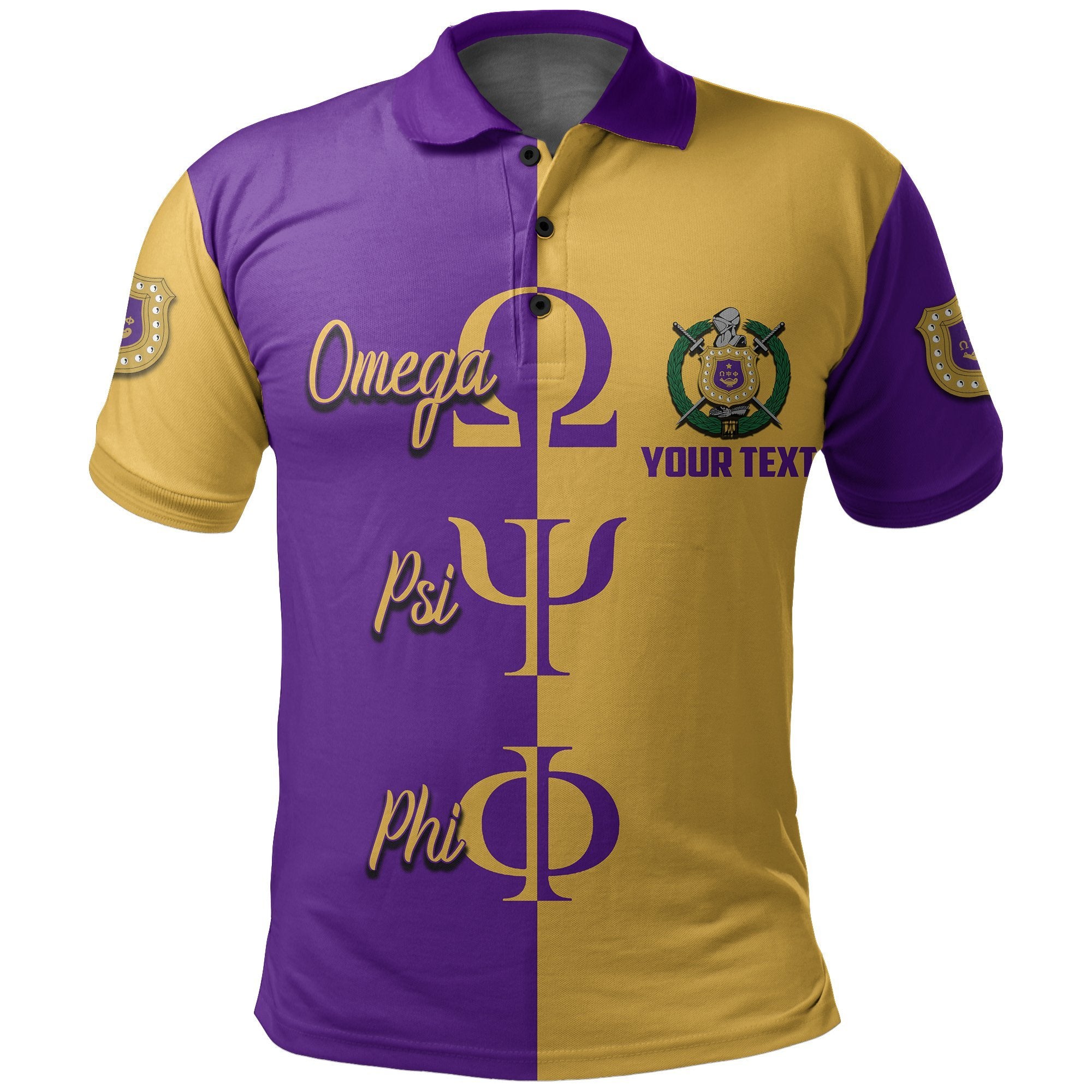 (Custom Personalised) Greek Life Polo Shirt Omega Psi Phi Half Style Lt6