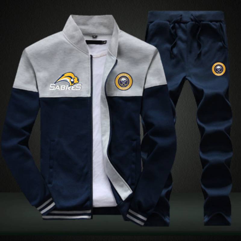 Buffalo Sabres Sweatshirt +Sweatpants Mens Clothing 2 Pieces Sets Slim Tracksuit