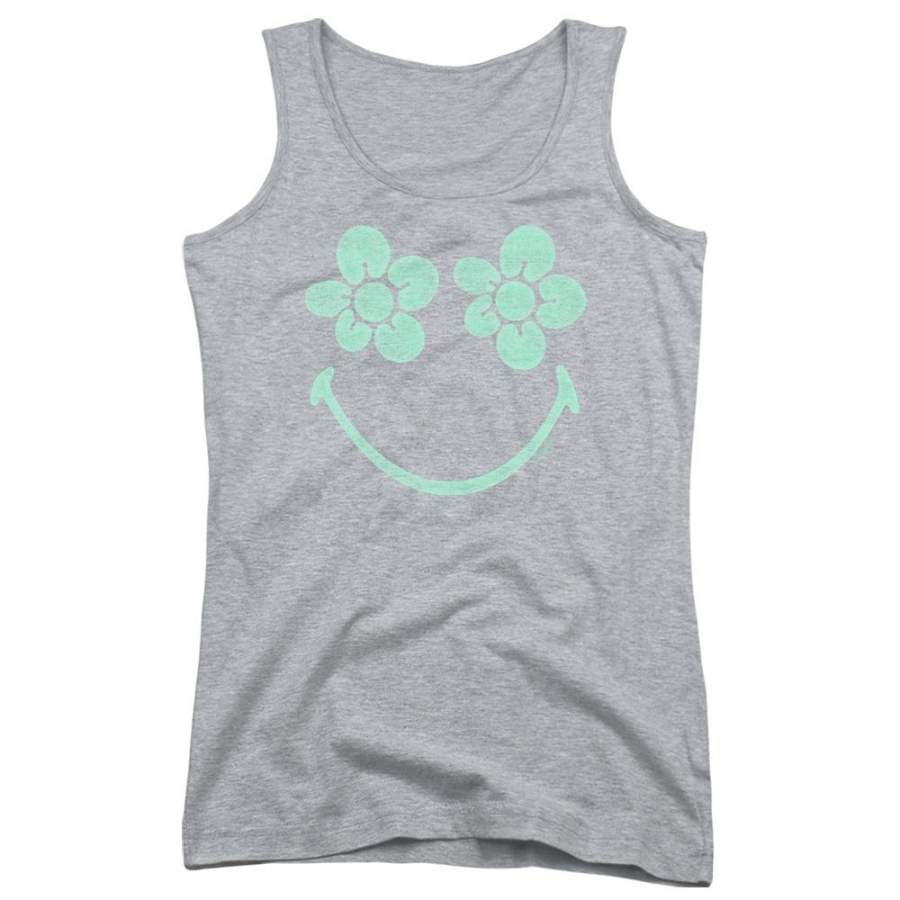 Smiley World – Flower Face Juniors Tank Top