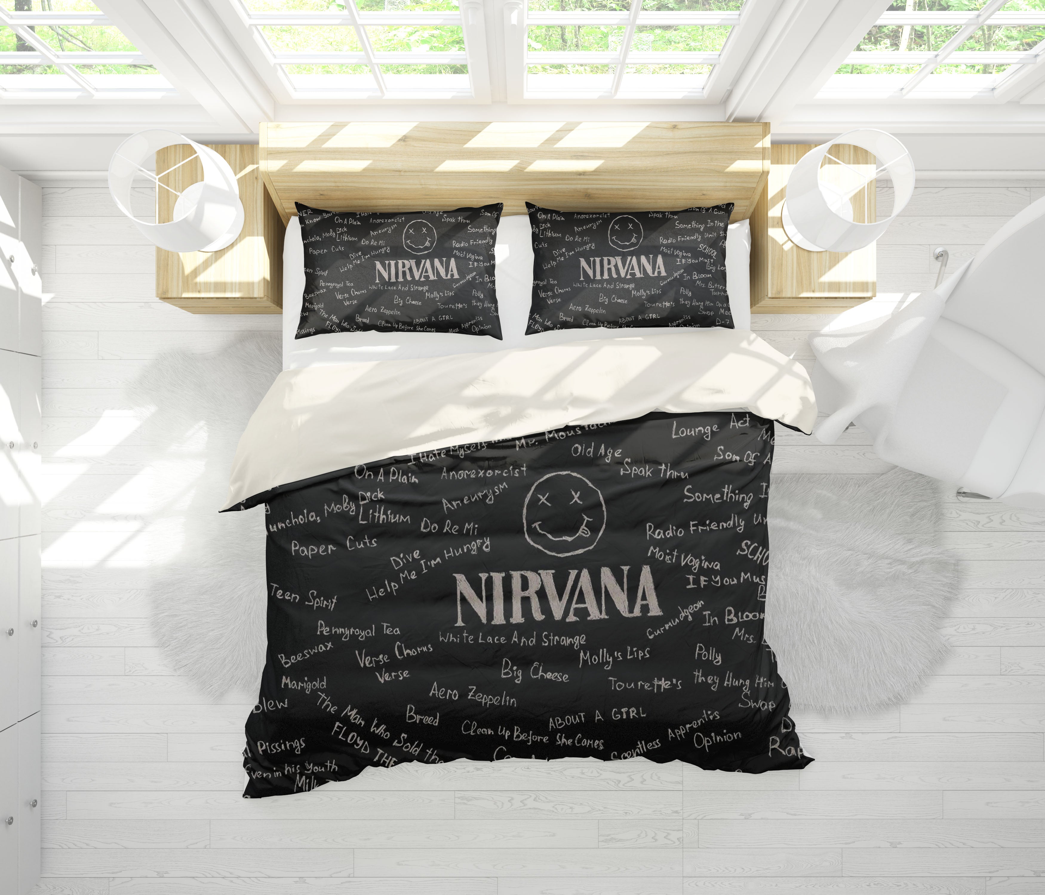 3D Band Nirvana Quilt Cover Set Bedding Set Pillowcases 142