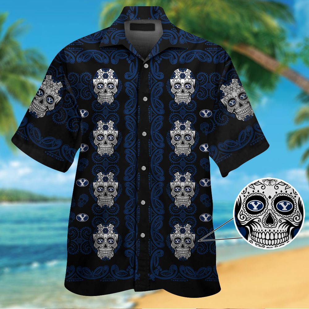 Byu Cougars Skull Hawaiian Shirt