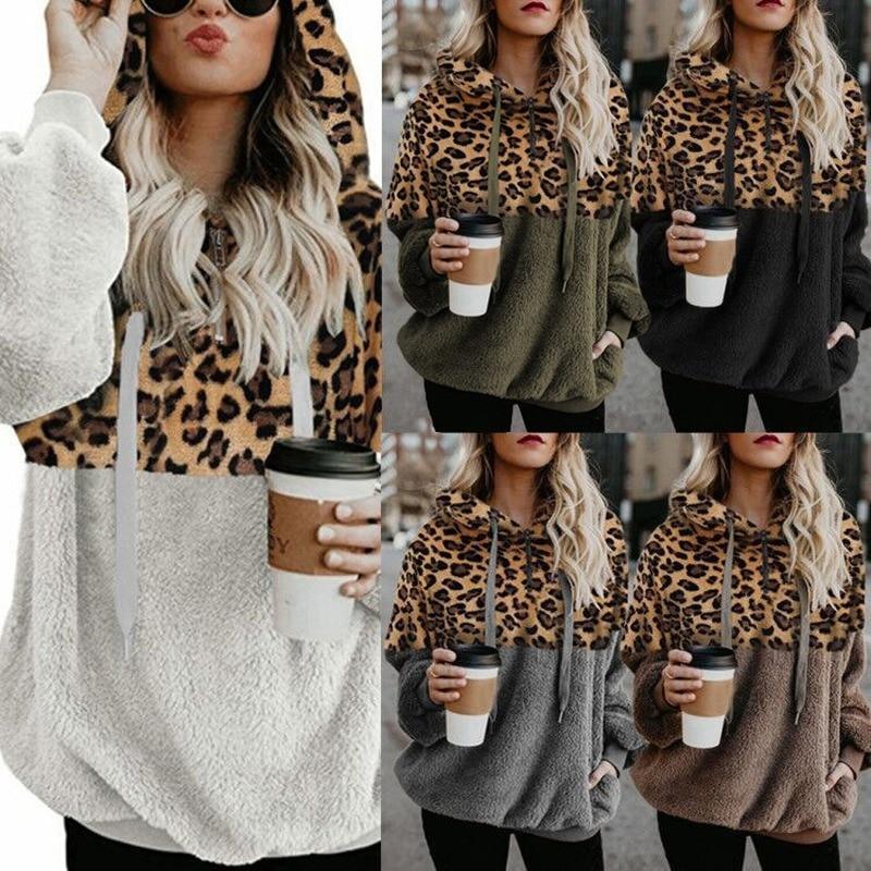 TEDDY HOODIE – Extremely warm and cozy hoodie with stylish leopard pattern for Spring Winter