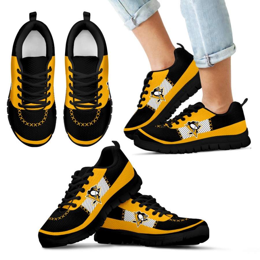 Cross Thread Seamless Beautiful Logo Pittsburgh Penguins Sneakers