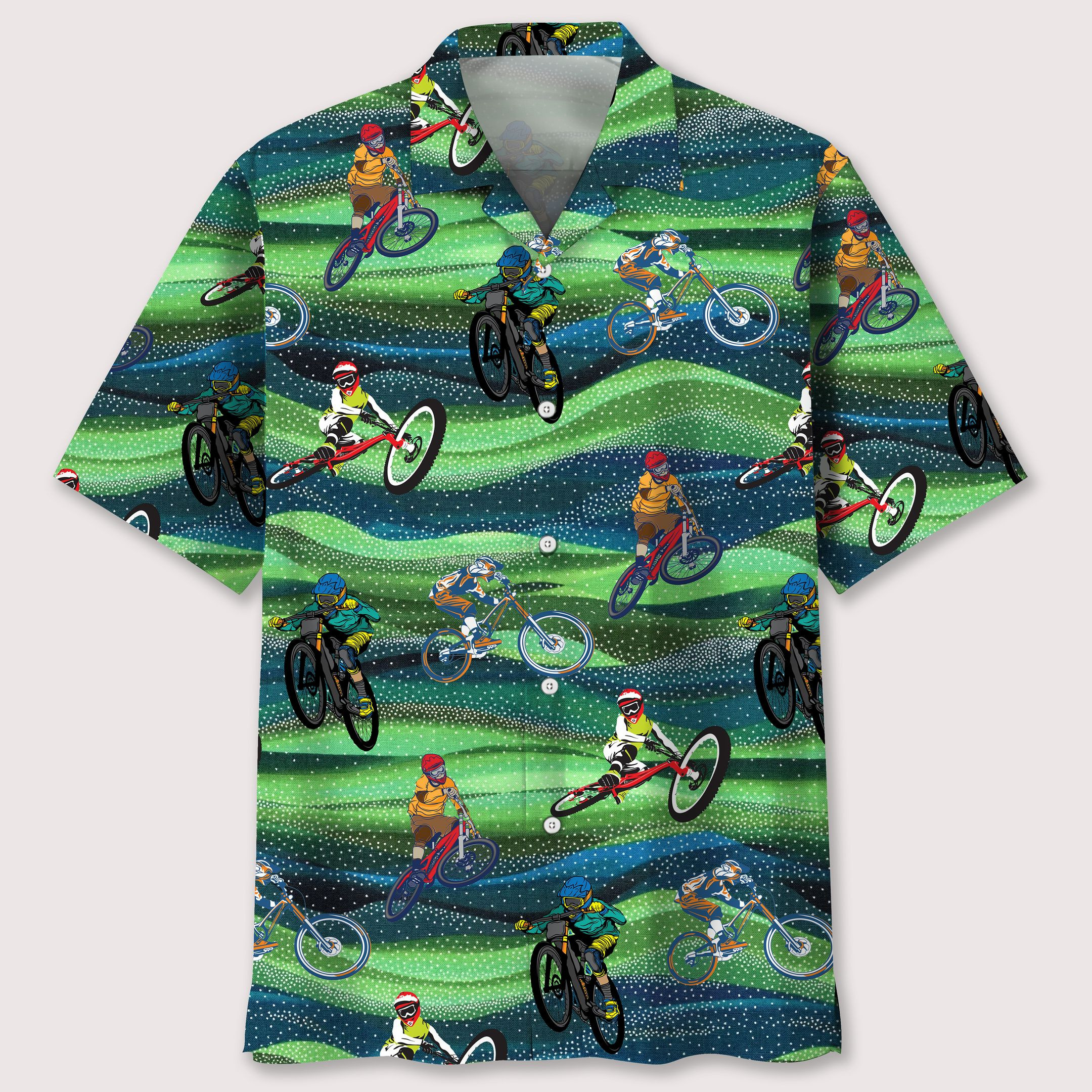 Mountain Bike Seamless Pattern Hawaiian Shirt Ha59150