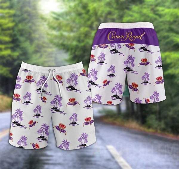 Tropical Palms Crown Royal Hawaii Shorts Beach Short For Men Ha100492