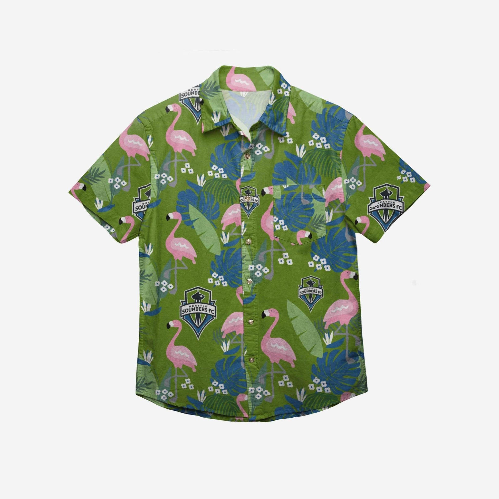 Seattle Sounders Fc Floral Button Up Hawaii Shirt Ha72512