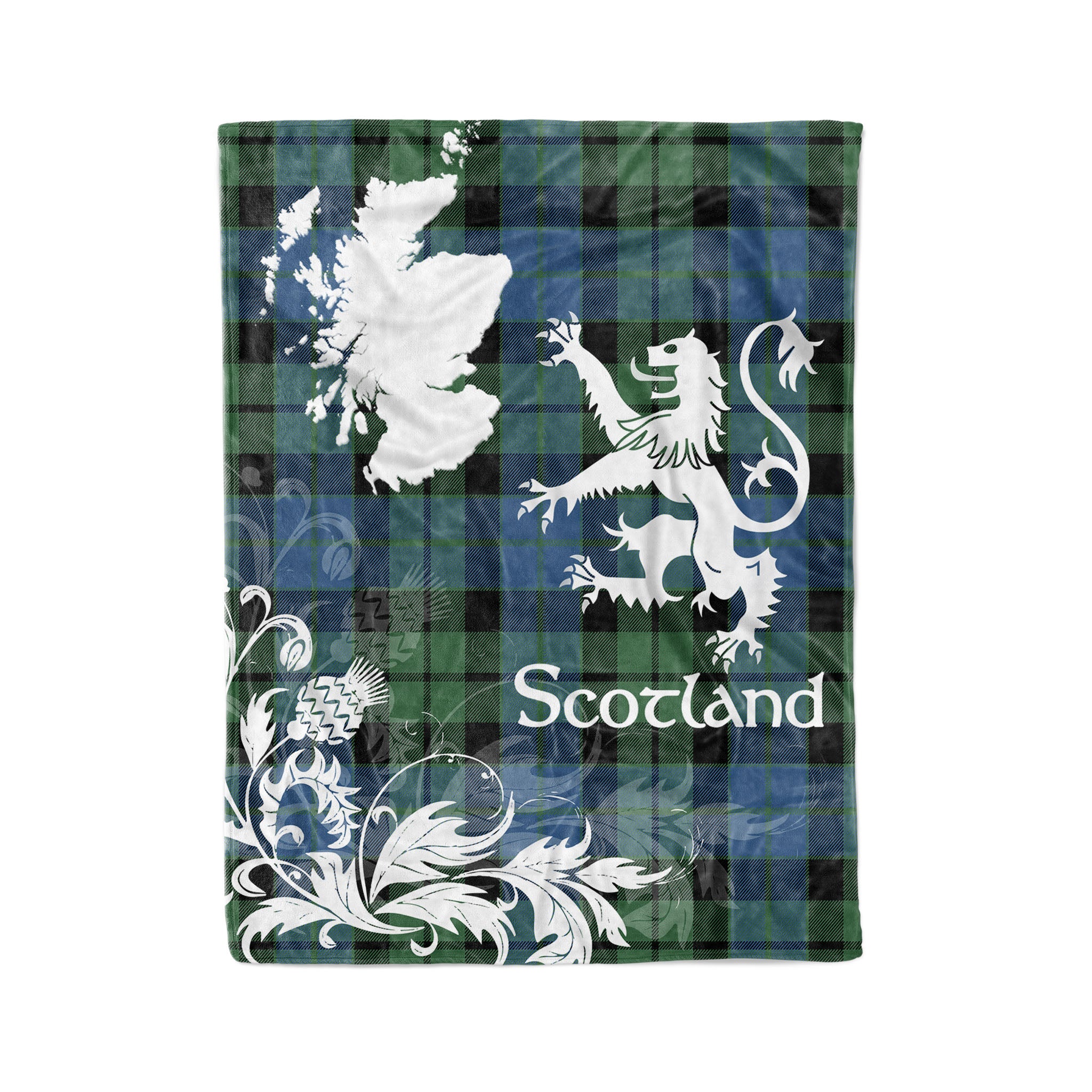 Tartan Plaid Fleece Blanket Tartan Blanket Thistle And Lion Scottish Clan Mackay Ancient Plaid Blanket