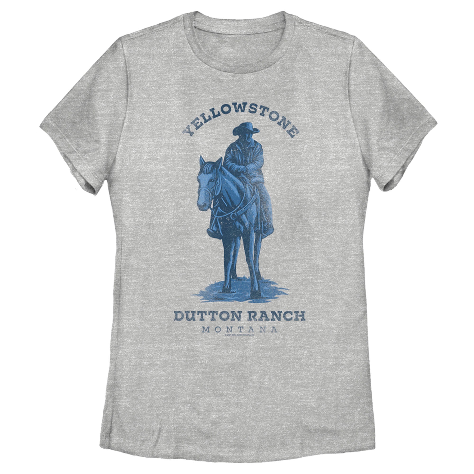 Women’S Yellowstone Blue Realistic John Dutton Riding Horse T-Shirt