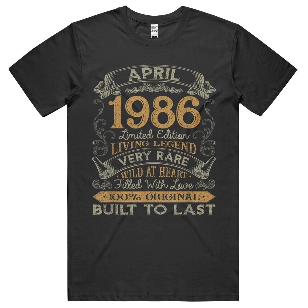 35th Birthday Gift 35 Years Old Retro Vintage April 1986 Unisex Shirt