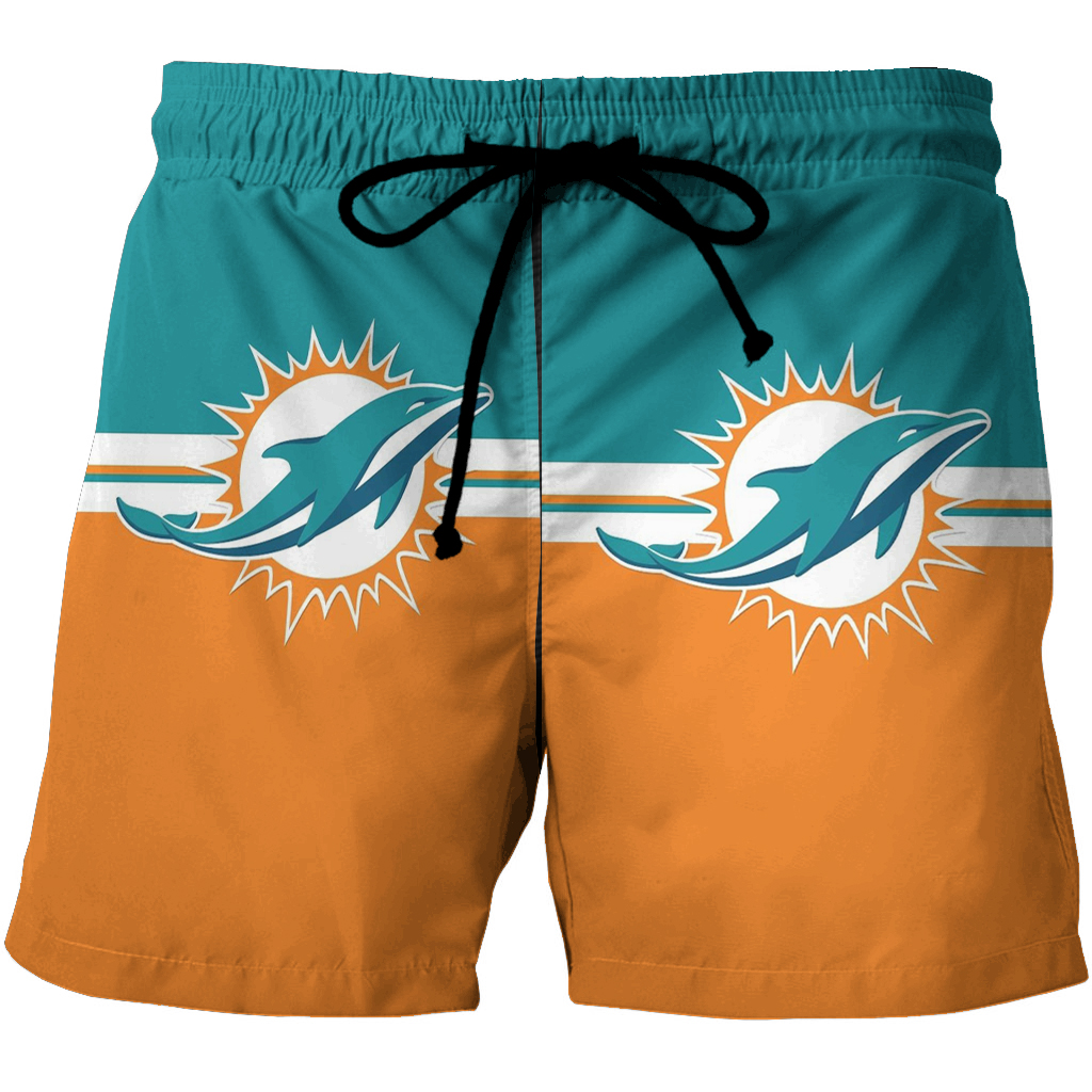 Miami Dolphins Logo 5 3D All Over Print Summer Beach Hawaiian Short