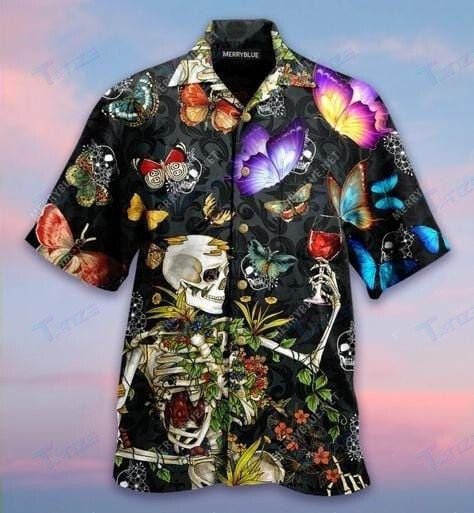 Skull Is Natures Sculpture Butterfly All Over Printed Hawaii Shirt Size S Ha67626