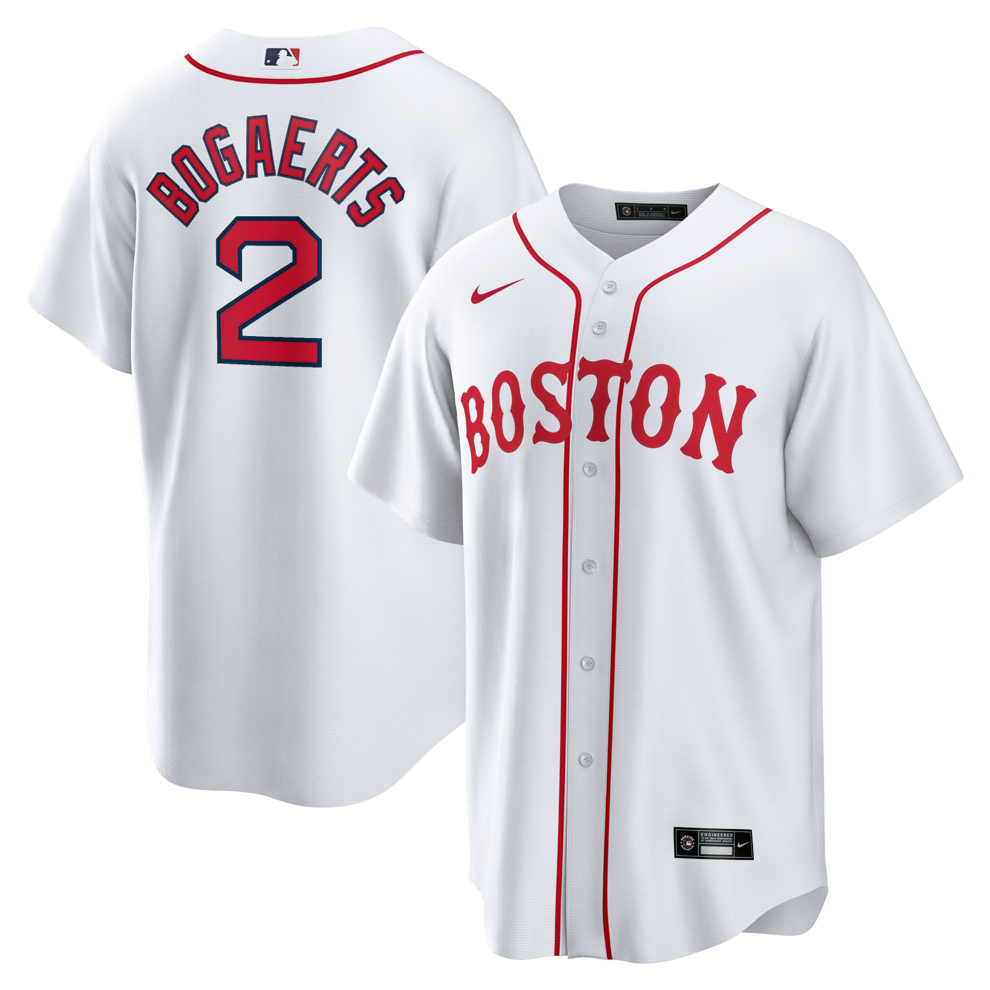 Xander Bogaerts Boston Red Sox 2021 Patriots Day Official Replica Player Jersey – White MLB